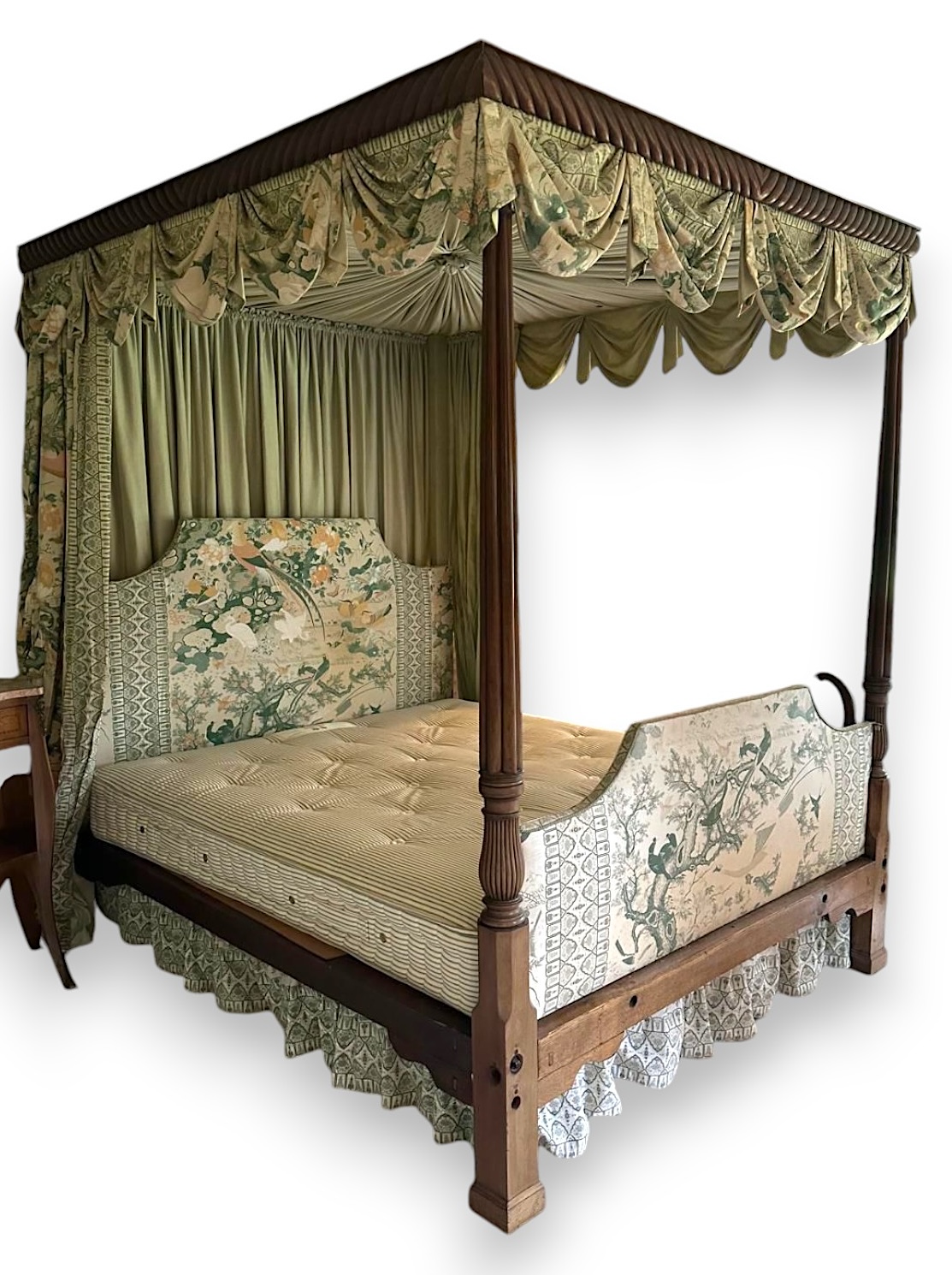 A George III style mahogany four poster bedstead